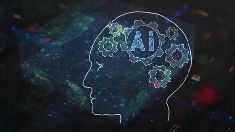 Artificial Intelligence AI Brain Gears Concept Stock Footage 336013871