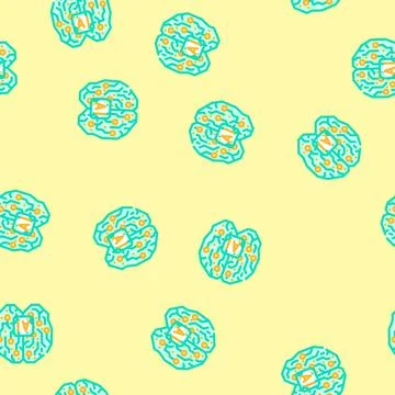 Artificial intelligence ai brain industry 4 vector seamless pattern Stock Illustration