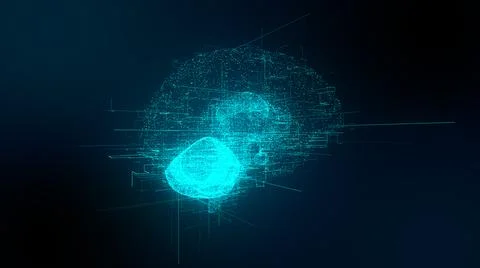 Artificial intelligence AI brain used for deep learning cloud computing  Stockillustratie