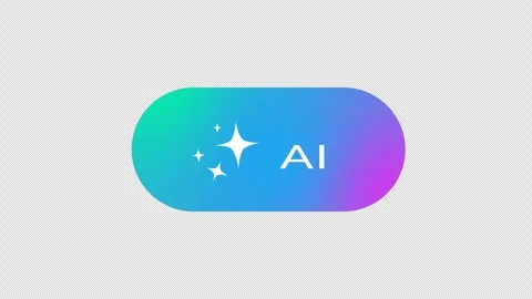 Artificial Intelligence AI Button Shine Animation Stock Footage 340494998