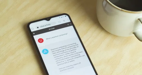 Artificial Intelligence - AI chat bot app on smartphone - Royalty free Video stock 251112067