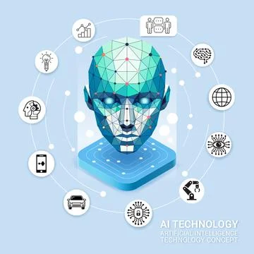 Artificial intelligence Ai Chat Bot technology concept Stock Illustration