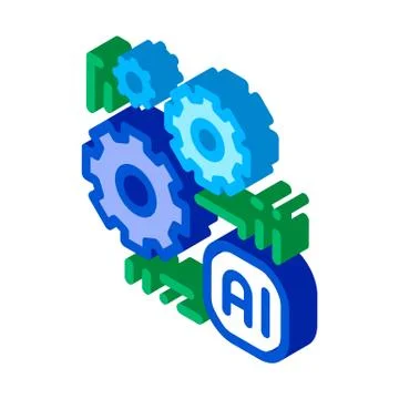 Artificial Intelligence Ai Chip isometric icon vector illustration Stock Illustration