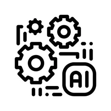 Artificial Intelligence Ai Chip Sign Icon Stock Illustration