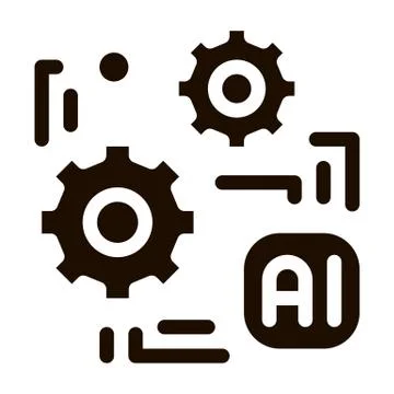 Artificial Intelligence Ai Chip Vector Sign Icon Stock Illustration