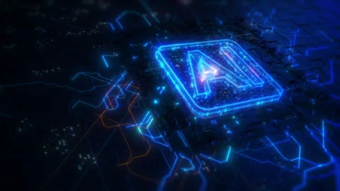 Artificial Intelligence AI On Circuit Board. Future Technology Concept Stock Footage 240264815