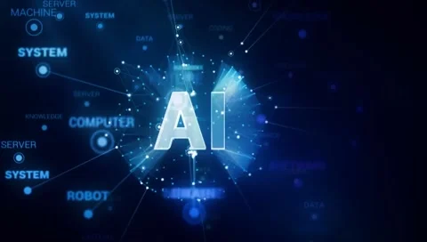 Artificial Intelligence AI Concept with Glowing Nodes and Data Streams 库存影片 339267551