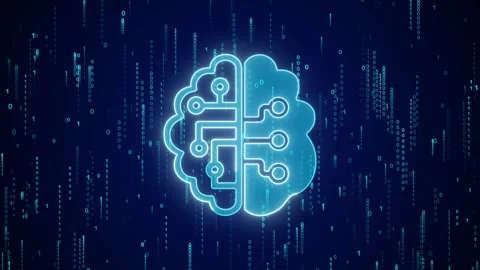 Artificial intelligence AI of data mining, Machine Learning Futuristic Data Stockbeeldmateriaal 344096146
