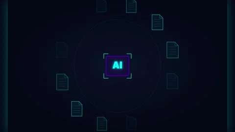 Artificial Intelligence AI Data Processing Animation Stock Footage 340877149