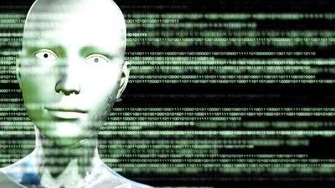 Artificial Intelligence AI Digital Calculations 스톡 일러스트