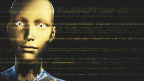 Artificial Intelligence AI Digital Calculations Stock Illustration