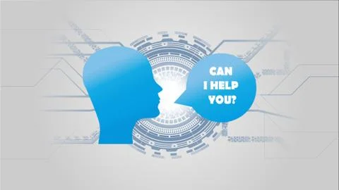 Artificial Intelligence AI Futuristic Concept. Artificial Intelligence Assist Stock Illustration