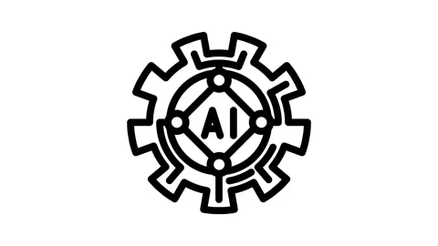 Artificial intelligence ai gear industry 5 line icon animation Stock Footage 326751465