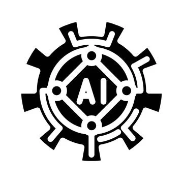 Artificial intelligence ai gear industry 5 glyph icon vector illustration Stock Illustration