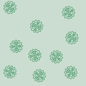 Artificial intelligence ai gear industry 5 line seamless pattern 库存插图