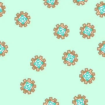 Artificial intelligence ai gear industry 5 vector seamless pattern イラスト素材