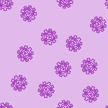 Artificial intelligence ai gear industry 5 line vector seamless pattern Stock Illustration