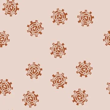Artificial intelligence ai gear industry 5 glyph vector seamless pattern Stock Illustration