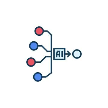 Artificial Intelligence AI Generation vector concept colored icon Stock Illustration