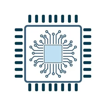 Artificial intelligence, AI icon set Robotic brain on top view icon, symbol.. Illustrazione stock