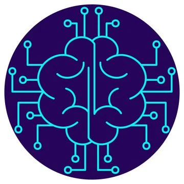 Artificial Intelligence AI icon. Vector thin line illustration Stockillustratie