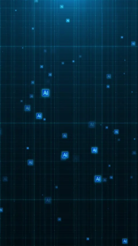 Artificial Intelligence AI Icons in Digital Data Network 스톡 동영상 341366372