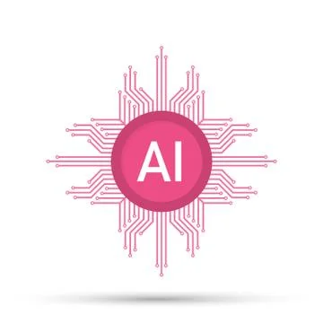 Artificial Intelligence (AI) landing page Stock Illustration