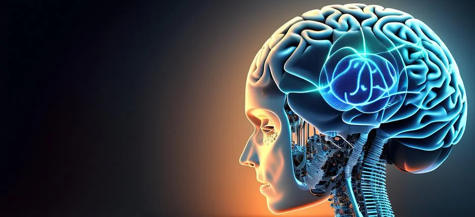 Artificial intelligence. AI Learning and Artificial Intelligence Concept. B.. Stockillustratie