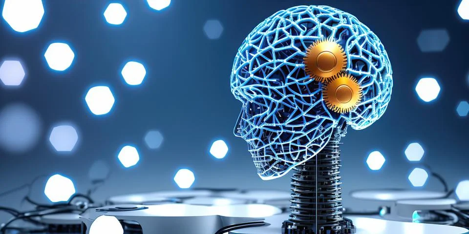 Artificial intelligence. AI Learning and Artificial Intelligence Concept. B.. Stock Illustration