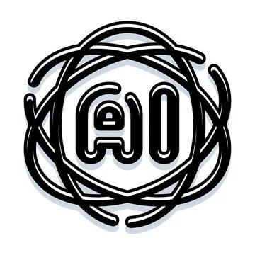 Artificial intelligence ai letters abstract emblem design 스톡 일러스트