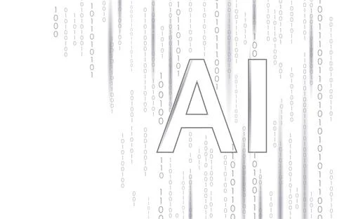 Artificial intelligence AI letters sign. Machine learning online technology Stockillustratie