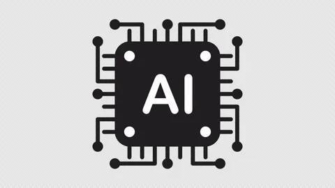 Artificial intelligence AI, line chip technology, core. Alpha channel Stock Footage 342422041
