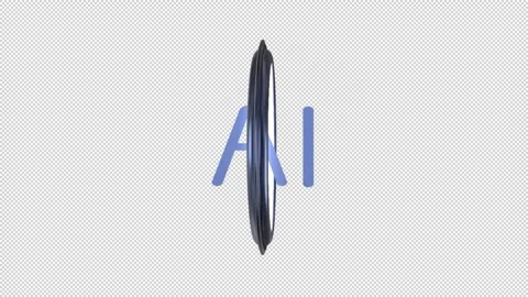 Artificial Intelligence AI loop element with alpha B. This sprite with an Stock Footage 266865916