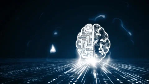 Artificial intelligence (AI), machine learning and modern computer technologi Vídeo Stock 143702777
