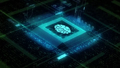 Artificial intelligence (AI), machine learning and modern computer technologi Stock Footage 147176513