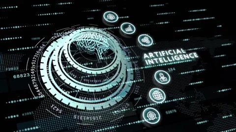 Artificial intelligence (AI), machine learning and modern computer technologi 動画素材 150645563