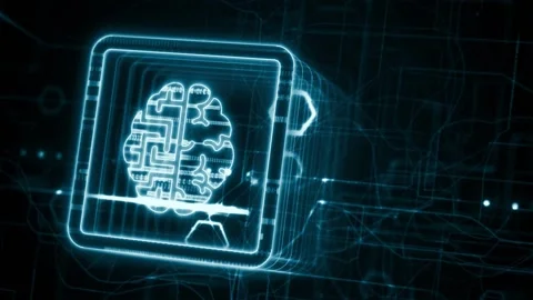 Artificial intelligence (AI), machine learning and modern computer technolo.. Vídeo Stock 233831975