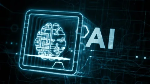 Artificial intelligence (AI), machine learning and modern computer technolo.. Stock Footage 233831977