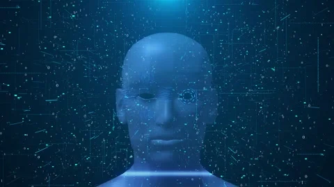 Artificial intelligence AI Machine Learning, robot and human hands touching on Stock Footage 259683639