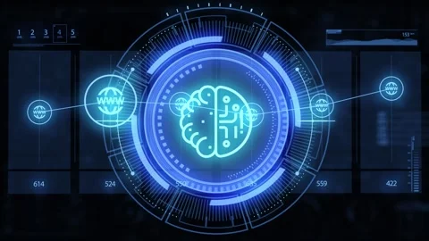 Artificial intelligence (AI), machine learning and modern computer technolo.. 스톡 동영상 309361532