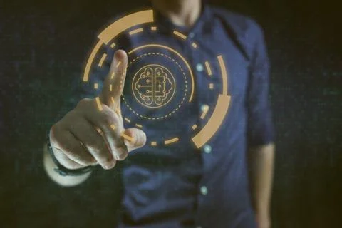 Artificial intelligence AI machine learning concept Stock Photos