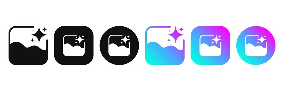 Artificial intelligence AI modern logo icons for a generative application Stock Illustration