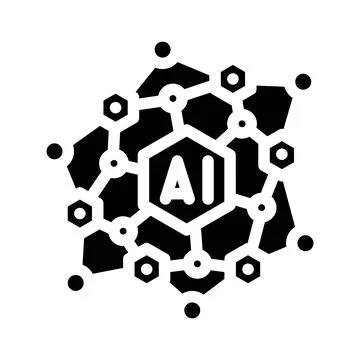 Artificial intelligence - ai - network connections forming a complex hexagona Stock Illustration