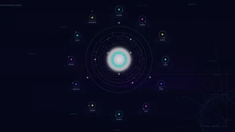 Artificial Intelligence AI Neural Network with Glowing Data Connections, Data Fl Stock Footage 345367191