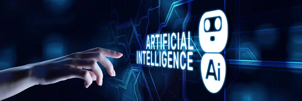 Artificial intelligence AI Neural network deep machine learning concept Stock Photos