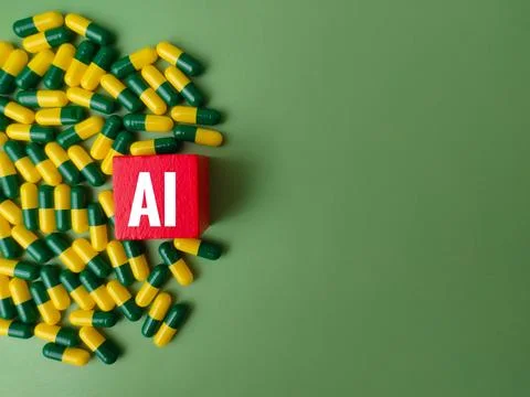 Artificial intelligence AI in the pharmaceutical and medical industries. Stock Photos