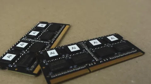 Artificial intelligence ai processing memory chips concept Stock Footage 345509161