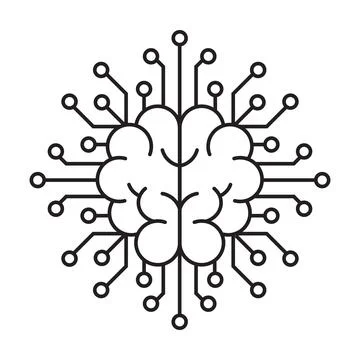 Artificial intelligence AI processor chip vector icon symbol for graphic desi Stock Illustration