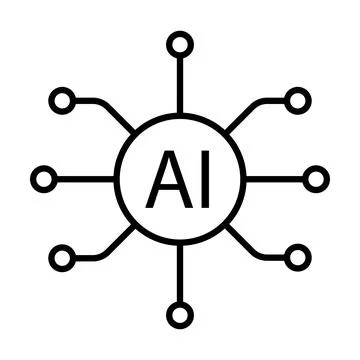 Artificial intelligence AI processor chip vector icon symbol for graphic de.. Stock-Illustration