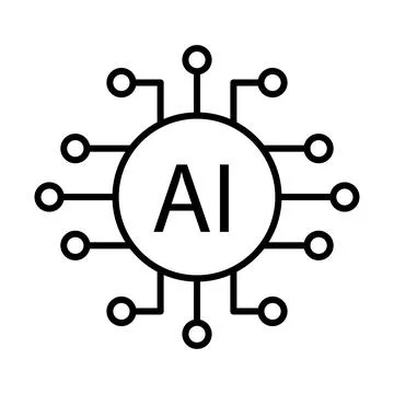 Artificial intelligence AI processor chip vector icon symbol for graphic de.. Stock Illustration
